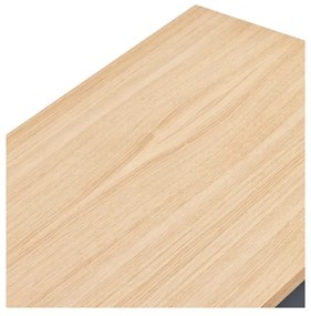 Yoko antracitszürke komód tölgyfa dekorral, szélesség 180 cm - Teulat