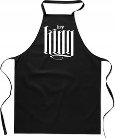 Konyhai Kötény fekete Valentin Napi Ajándék Her King neki FA_437_cz