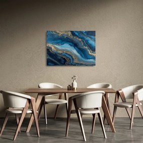 Üveg kép - Kék márvány absztrakció (70x50 cm)