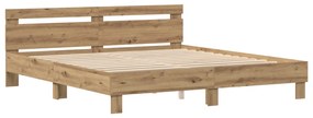 Fa ágykeret Kézműves tölgy Tömör tölgyfa 200 x 200 cm Ágykeret