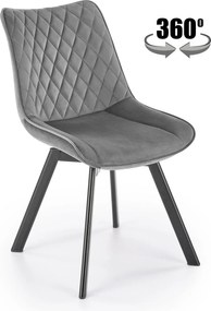 Szürke velúr kárpitozott szék konyha étkező nappaliba K520