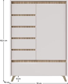 Komód, kasmír/sonoma tölgy, LONGY REG1D5S1K