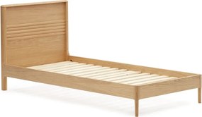 Natúr színű tölgyfa egyszemélyes ágy ágyráccsal 90x200 cm Lenon – Kave Home