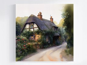 Vászonkép Canvas Tájkép Kilátás Anglia Falu Ház Kert Nád 80x80