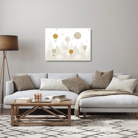 Üveg kép - Repülő léggömbök (70x50 cm)