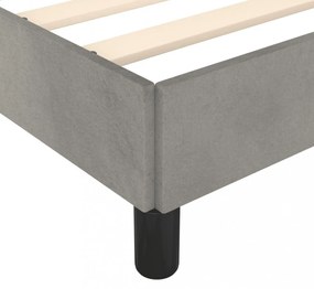 világosszürke bársony ágykeret matrac nélkül 90x190 cm