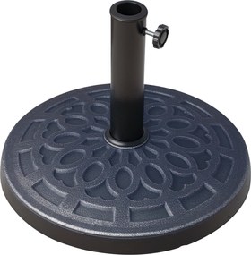 Outsunny Kerti Napernyő Talp 12 kg Súlyú Kerek Műanyag Parasol Állvány 38mm/48mm Oszlopokhoz Teraszra Kültéri Patio Ø44x34 cm Bronz | Aosom