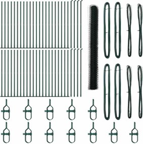 vidaXL Kerítésoszlop Zöld 100 x 1,6 m (36 mm háló) Acél és PVC