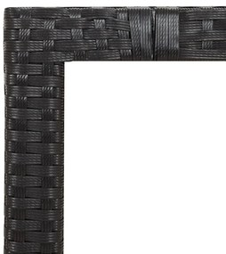 3 részes fekete polyrattan kerti bisztrógarnitúra párnákkal