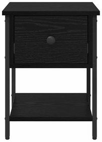 vidaXL Éjjeli asztal fiókkal Fekete tölgy 34 x 35,5 x 45 cm Faanyag