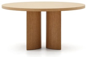 Kerek étkezőasztal tölgyfa dekorral ø 150 cm Nealy – Kave Home
