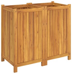 tömör akácfa kerti virágtartó béléssel 84 x 42 x 75 cm