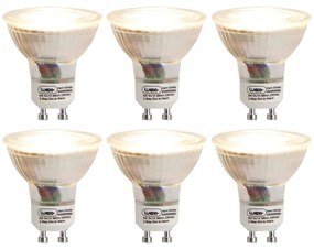 6 db-os GU10 3 fokozatú meleg fényű LED izzó készlet 5W 380lm 2000-2700K