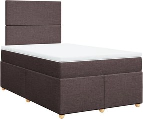 vidaXL sötétbarna szövet rugós ágy matraccal 120 x 200 cm