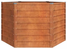 rozsda színű corten acél kerti magaságyás 129 x 129 x 77 cm
