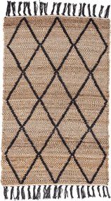 Fekete-natúr színű kézi szövésű juta szőnyeg 60x90 cm Shaila – Yes Everyday