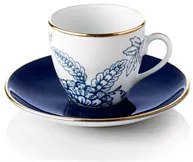 Török kávé szett, 4 csésze csészealjjal, kék "Toile" - Selamlique