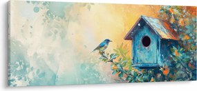 Kép - Madárház, akvarell (120x50 cm)