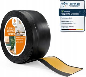 Lábazati szegélyléc, öntapadós Pvc 100/25 fekete, 1m