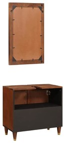 Fürdőszobai bútorok fiókkal 2 pcs 62 x 33 x 58 cm Tömör Mangófát