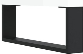 Magasfényű fehér szerelt fa tálalószekrény 69,5 x 34 x 90 cm