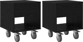 vidaXL Éjjeli asztal 2 pcs Fekete tölgy 40,5 x 40 x 48 cm Faanyag