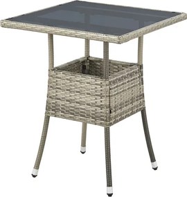 Juskys Yoro rattan négyzet alakú asztal 60 cm - szürke