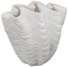 Fehér poligyanta váza (magasság 22 cm) Shell – Mette Ditmer Denmark