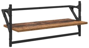 vidaXL Fali polc készlet 6 pcs Öreg fa 100 x 25 x 30 cm Faanyag