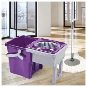 Spin Mop összecsukható forgófejes felmosó szett 9 literes (vödör nyél mop)