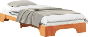 vidaXL Ágykeret Barna 90 x 210 cm Tömör fenyőfa