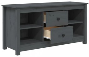 szürke tömör fenyőfa TV-szekrény 103 x 36,5 x 52 cm