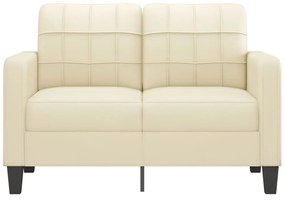 2 személyes krémszínű műbőr kanapé 120 cm
