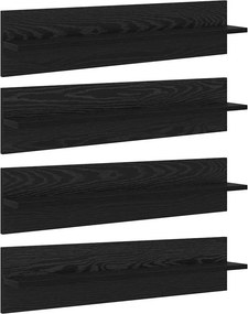 vidaXL Falpolcok 4 pcs Fekete tölgy 80 x 11,5 x 18 cm Faanyag