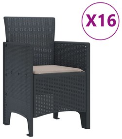Kert étkező szett 17 pcs Antracit Polt rattan