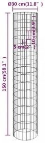 3 db kör alakú horganyzott acél gabion magaságyás Ø30 x 150 cm