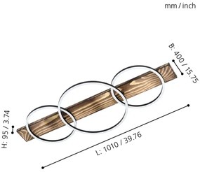 Eglo 99413 - BOYAL LED mennyezeti lámpa 2x12W, 230V, távirányítóval