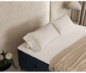 Sötétkék ágyneműtartós boxspring ágy 200x200 cm Araya – Maison de Rêve