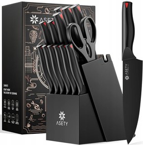 Asety késkészlet, 15 db-os konyhai késkészlet