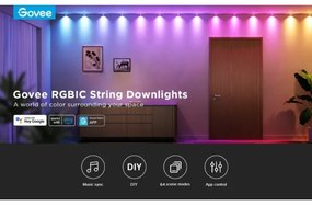 Govee - RGBIC LED Szalag Downlights 5m Wi-Fi