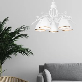 Csillár láncon RETRO II 5xE27/60W/230V fehér