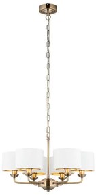 Endon 98936 - Csillár láncon HIGHCLERE 6xE14/28W/230V fehér/réz