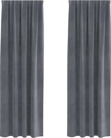 vidaXL Sötétítő függönyök 2 pcs Világosszürke 140 x 245 cm Bársony