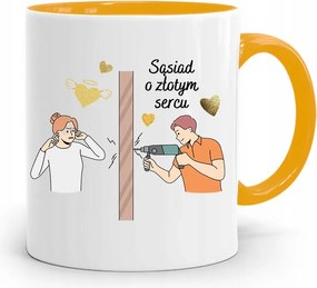 Szomszédnak Sárga Ajándék Bögre fényképes nyomtatással