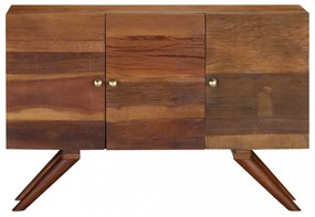 barna tömör újrahasznosított fa tálalószekrény 110 x 30 x 75 cm