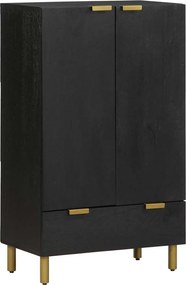 vidaXL fekete szerelt fa magasszekrény 60 x 33 x 100 cm