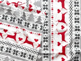 Flanel ágynemű DEER DREAMS fehér Ágyneműhuzat mérete: 2 db 70 x 90 cm | 200 x 220 cm