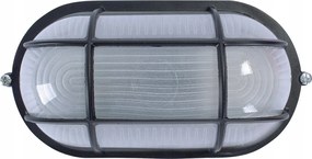 Fali-mennyezeti lámpa ovális E27 foglalattal fekete 60W