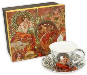 Mucha porcelán csésze aljjal - 250 ml - Topáz