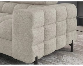 Krémszínű buklé kinyitható-tárolóhelyes sarokkanapé (bal oldali-L alakú) Ferucce – ELTAP